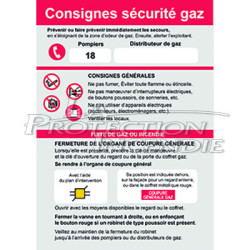Consigne de sécurité "Bâtiment avec du gaz"