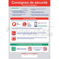 Consigne de sécurité "Parking"