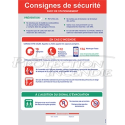 Consigne de sécurité "Parking"