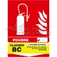Panneau Extincteur BC 150 x 200 mm Poudre
