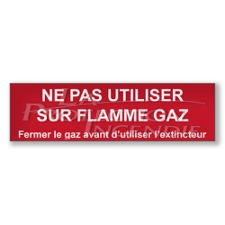 Panneau "Ne pas utiliser sur flamme Gaz"