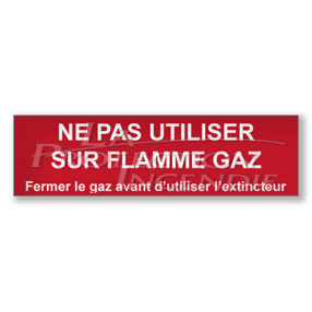 “Do not use on gas flame” sign
