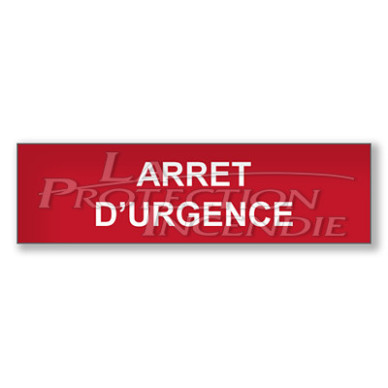 Red sign “EMERGENCY STOP”