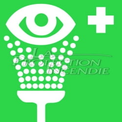 Green health sign “EYE RINSE”