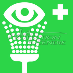 Green health sign “EYE RINSE”