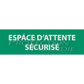 Green evacuation sign “SAFE WAITING AREA”