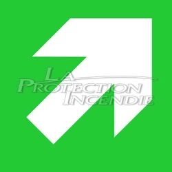 Green evacuation sign “DIAGONAL ARROW”