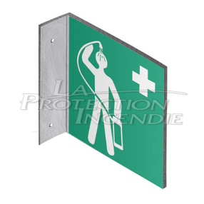 Flag support with shower panel