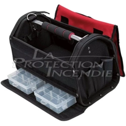 Bag containing tools for checking fire extinguishers