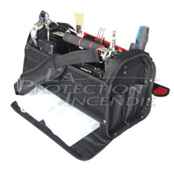 Bag containing technical tools for checking fire extinguishers