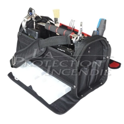 Bag containing technical tools for checking fire extinguishers