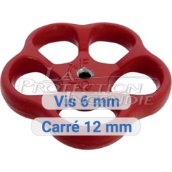 Volant pour robinet - Carré de 12 mm - Vis 6mm