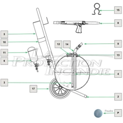 Parts for SICLI Granit 2000 and Srp2 50 wheeled fire extinguishers