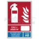 Panneau Extincteur AB 125 x 190 mm Eau pulvérisée avec additif