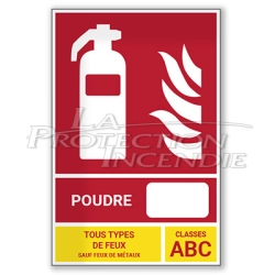 Panneau Extincteur ABC 125 x 190 mm "Poudre polyvalente"