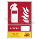 Panneau Extincteur ABC 125 x 190 mm Poudre polyvalente