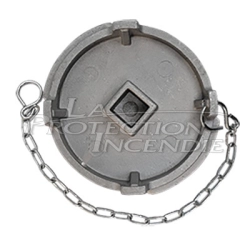 Bouchon pour poteaux incendie, avec chaînette