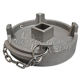 Bouchon pour poteaux incendie, avec chaînette