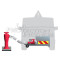 Illustration of a flow controller connected to a fire hydrant in remote control on a mobile support. Illustration of a flow controller connected to a fire hydrant in remote control on a mobile support.