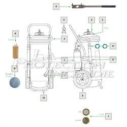 Parts for SICLI Instant, Intense and Mat Pre wheeled fire extinguishers
