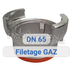 Prise symétrique - filetage gaz - DN65 PAM