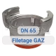 Prise symétrique - filetage gaz - DN65 PAM