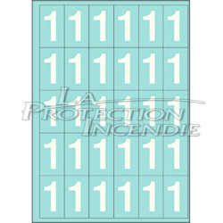 Marquage durable blanc - 24 chiffres 1 - 4 cm