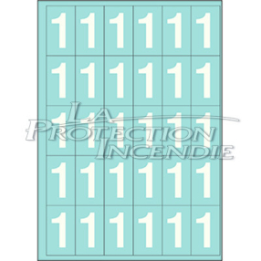 Marquage durable blanc - 24 chiffres 1 - 4 cm