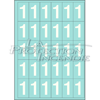 Marquage durable blanc - 25 chiffres 1 - 4 cm