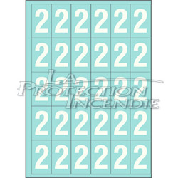 Marquage durable blanc - 25 chiffres 2 - 4 cm