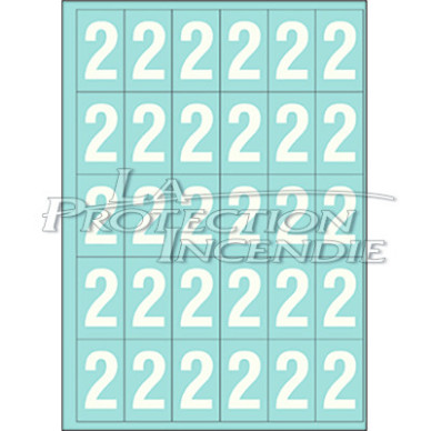 Marquage durable blanc - 25 chiffres 2 - 4 cm