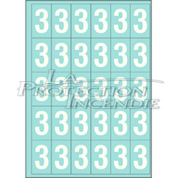 Marquage durable blanc - 25 chiffres 3 - 4 cm