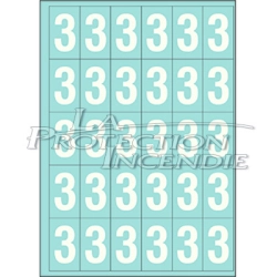 Marquage durable blanc - 25 chiffres 3 - 4 cm