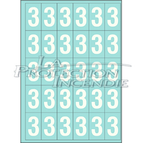 Marquage durable blanc - 25 chiffres 3 - 4 cm