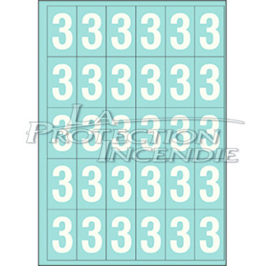 Marquage durable blanc - 25 chiffres 3 - 4 cm