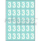 Marquage durable blanc - 25 chiffres 3 - 4 cm