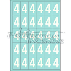 Marquage durable blanc - 25 chiffres 4 - 4 cm