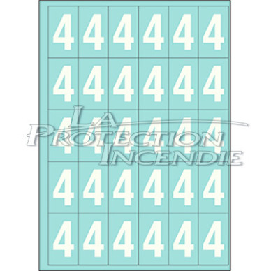 Marquage durable blanc - 25 chiffres 4 - 4 cm