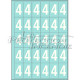 Marquage durable blanc - 25 chiffres 4 - 4 cm
