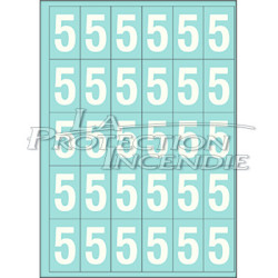 Marquage durable blanc - 25 chiffres 5 - 4 cm