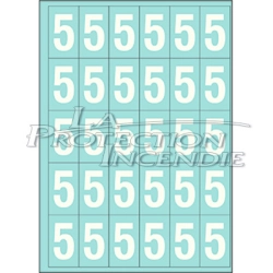 Marquage durable blanc - 25 chiffres 5 - 4 cm