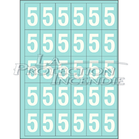 Marquage durable blanc - 25 chiffres 5 - 4 cm