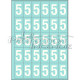 Marquage durable blanc - 25 chiffres 5 - 4 cm