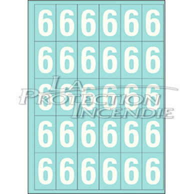 Durable white marking - 25 digits 6 - 4 cm Durable white marking - 25 digits 6 - 4 cm