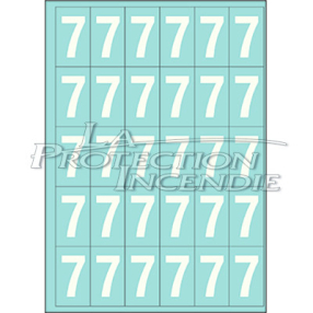 Marquage durable blanc - 25 chiffres 7 - 4 cm