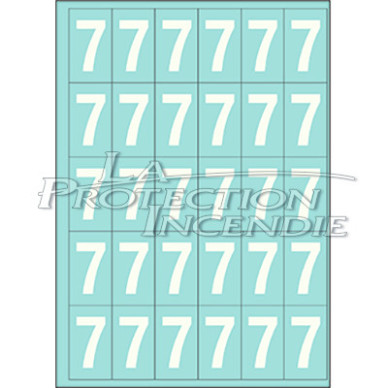 Marquage durable blanc - 25 chiffres 7 - 4 cm