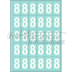 Marquage durable blanc - 25 chiffres 8 - 4 cm