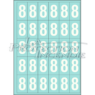 Durable white marking - 25 digits 8 - 4 cm Durable white marking - 25 digits 8 - 4 cm