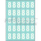 Marquage durable blanc - 25 chiffres 8 - 4 cm