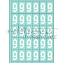 Durable white marking - 25 digits 9 - 4 cm
